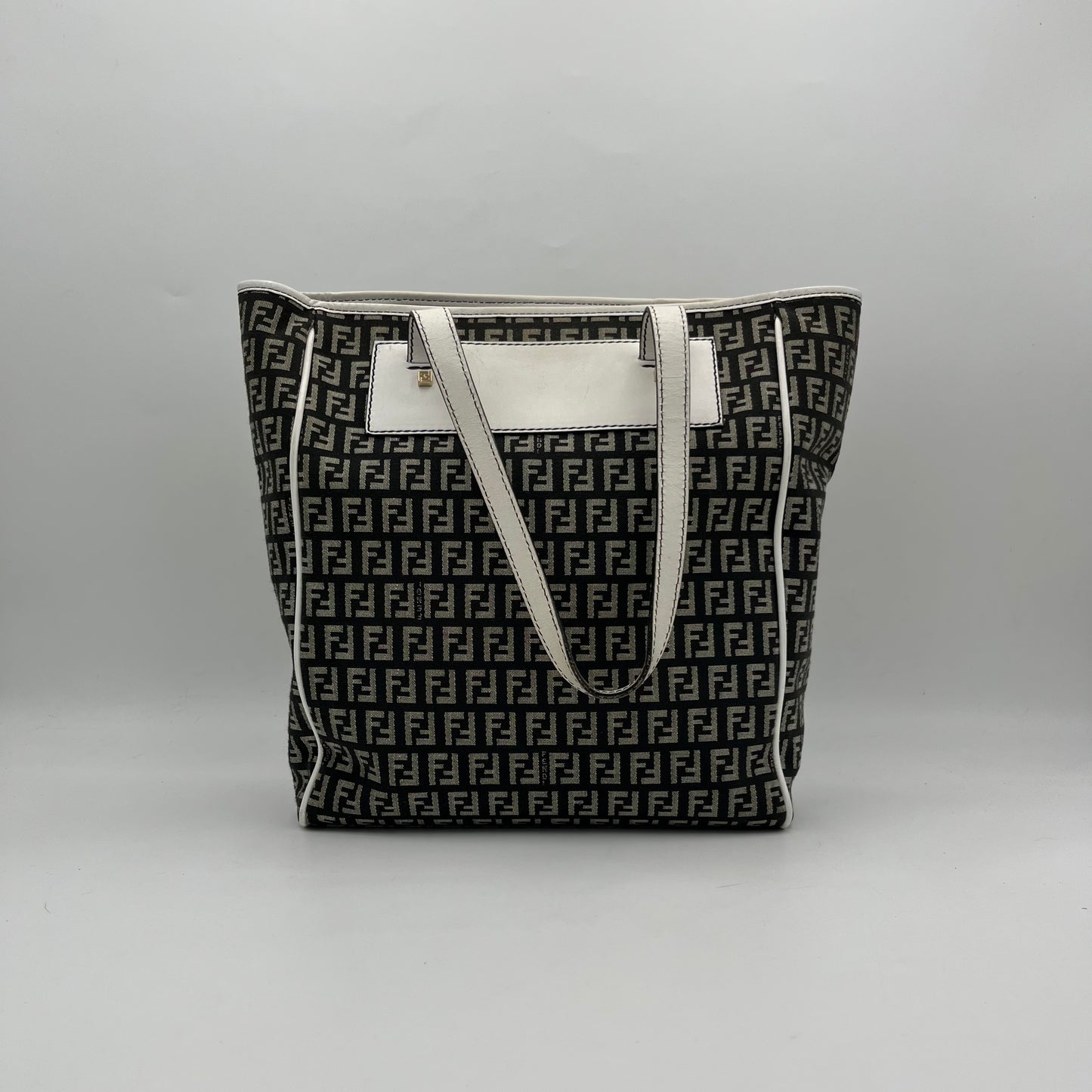 Fendi Zucchino White Leather Tote