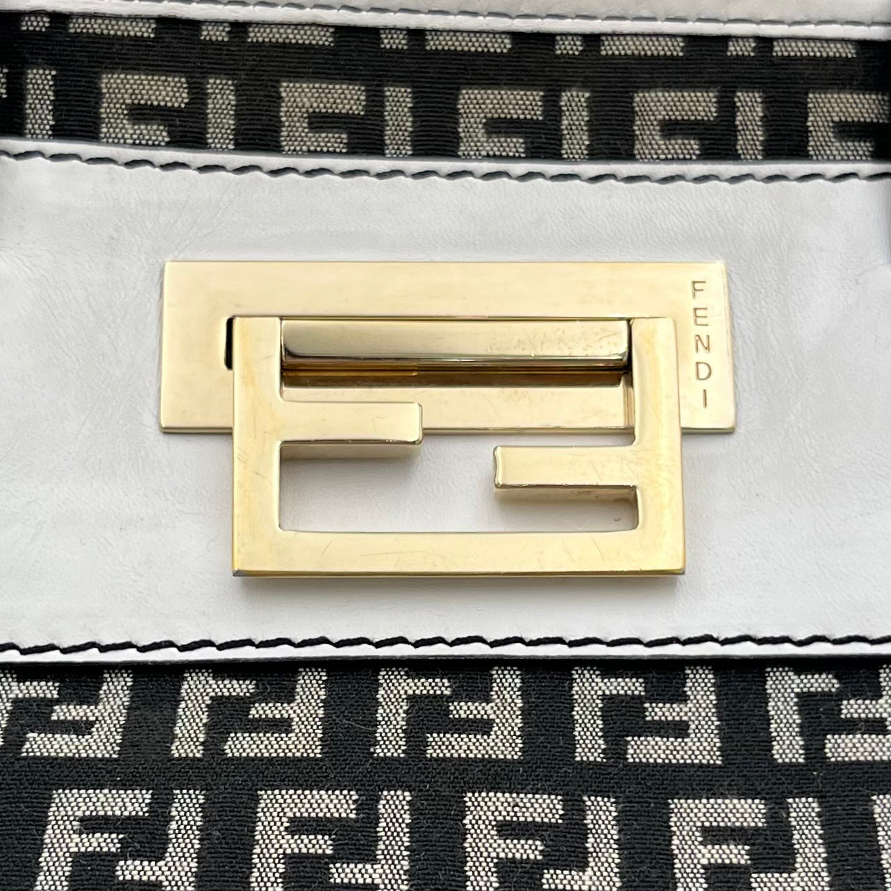 Fendi Zucchino White Leather Tote