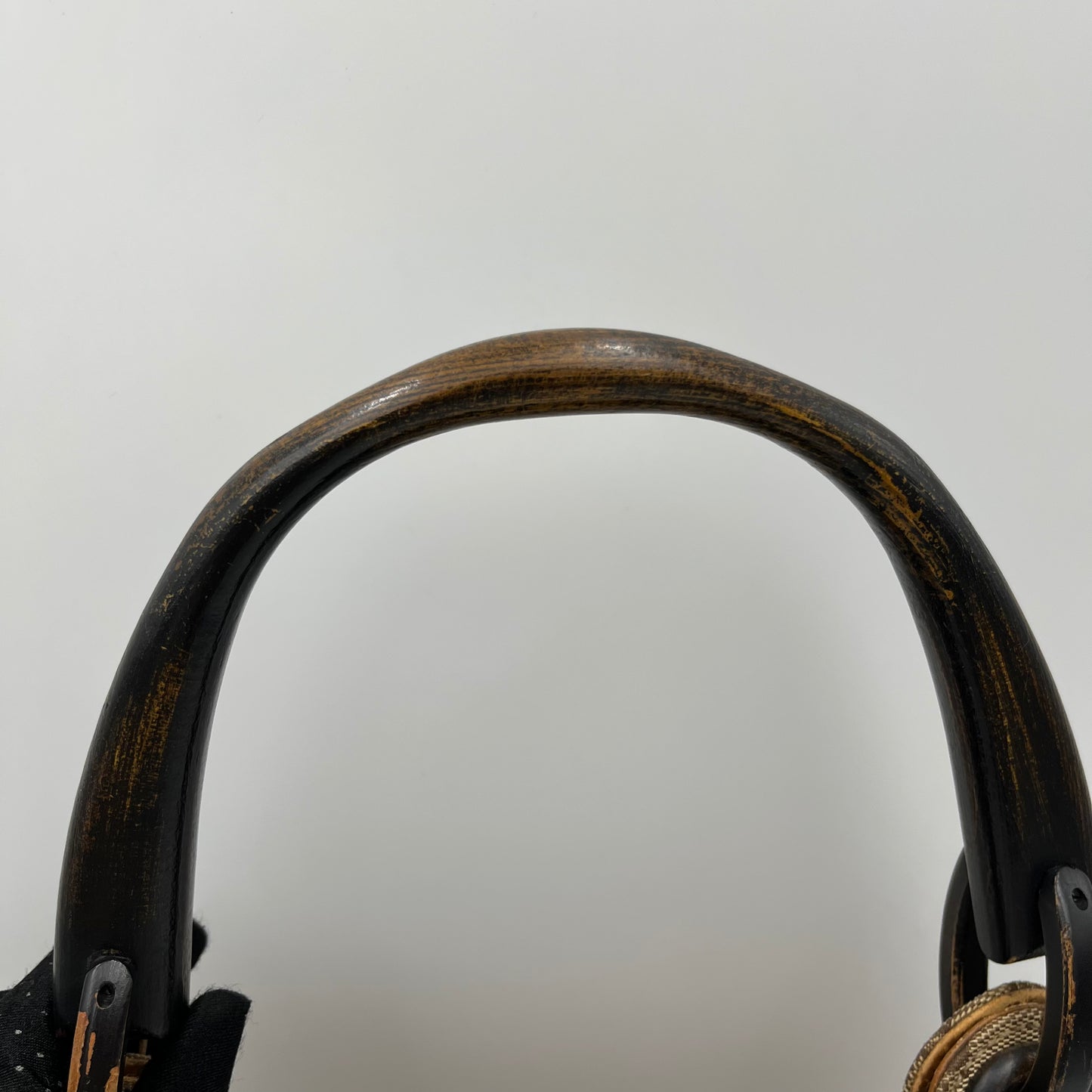 Gucci Brown Monogram Canvas Wood Handle Hobo Bag