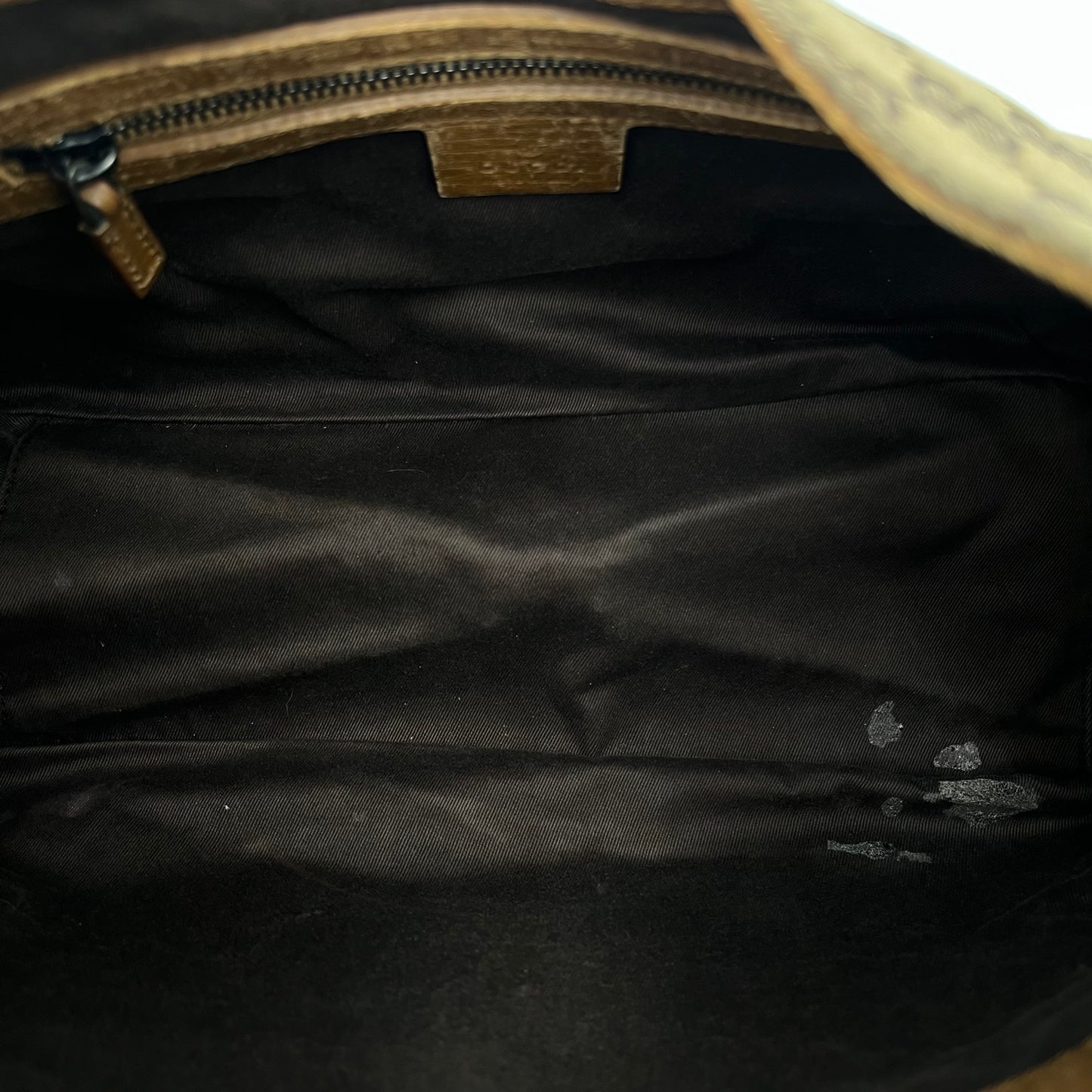 Gucci Brown Monogram Canvas Wood Handle Hobo Bag