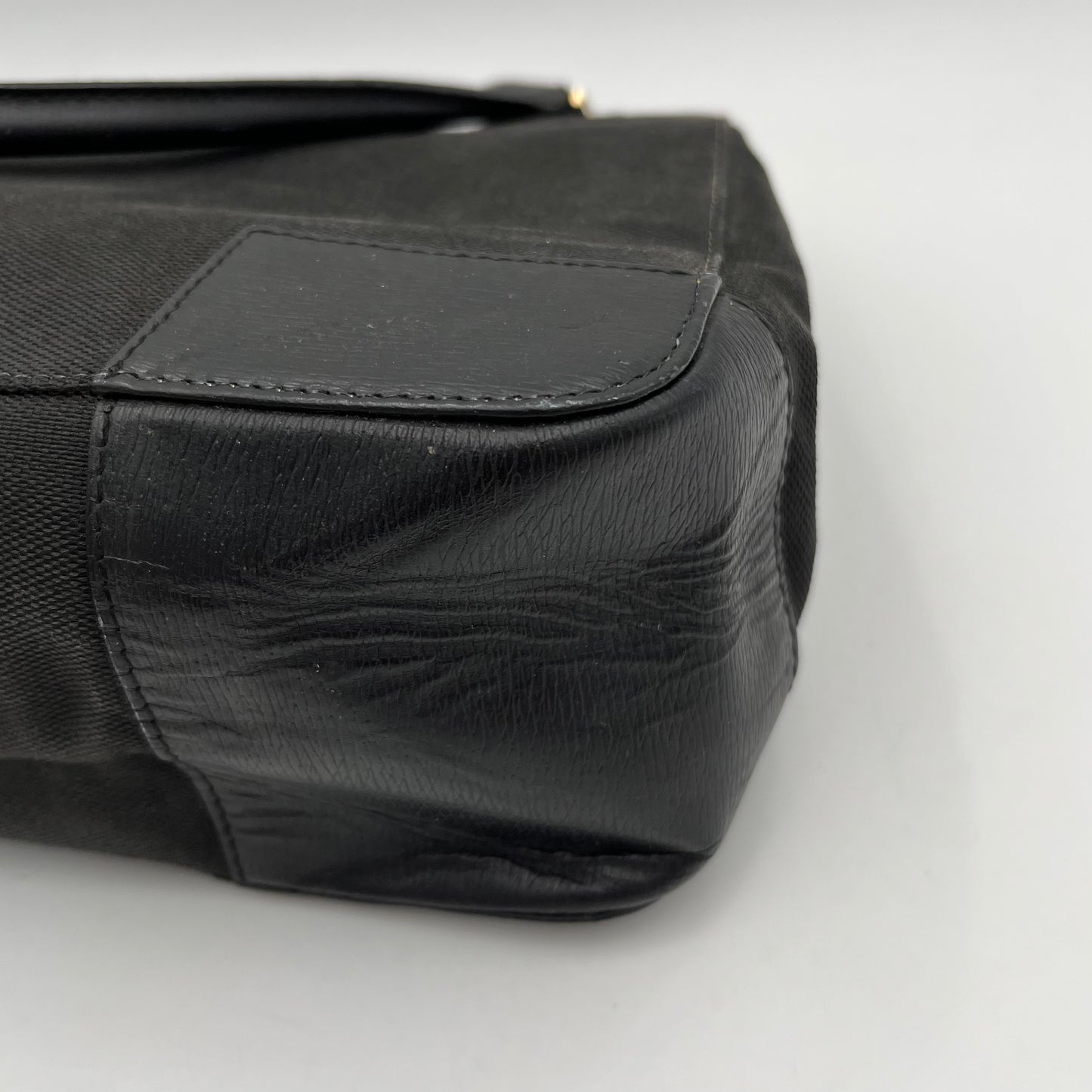 Gucci Black Canvas and Leather G Logo Handbag