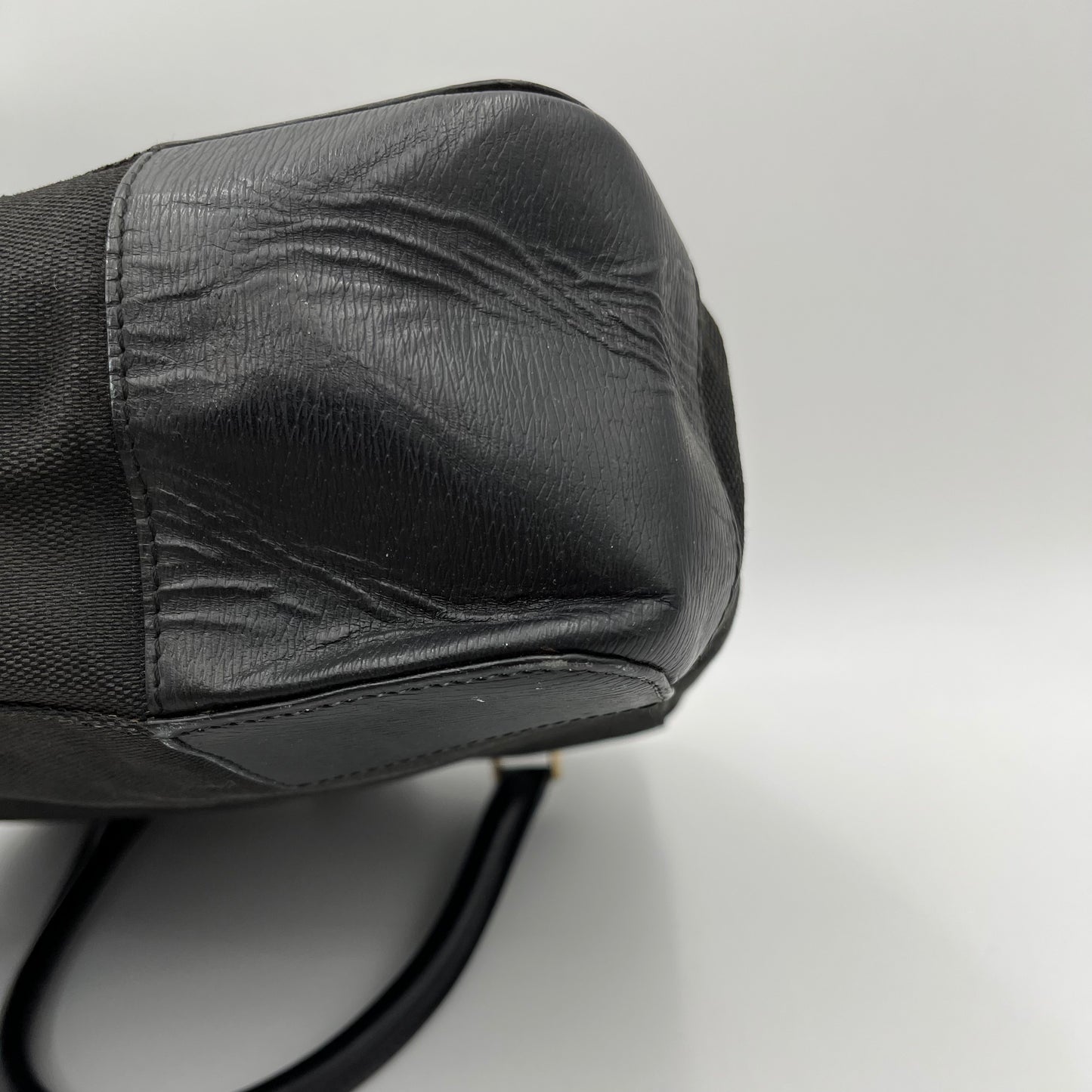 Gucci Black Canvas and Leather G Logo Handbag