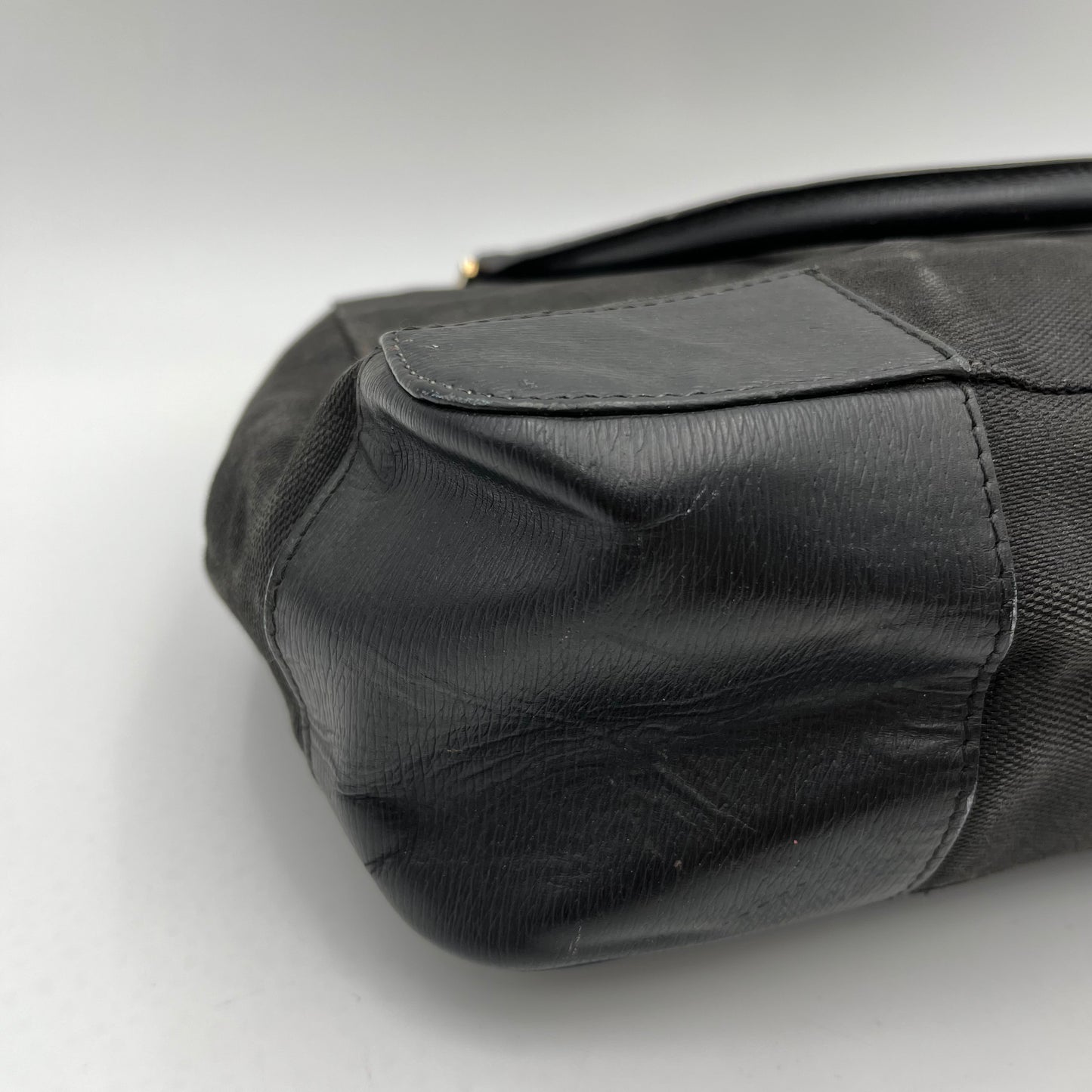 Gucci Black Canvas and Leather G Logo Handbag