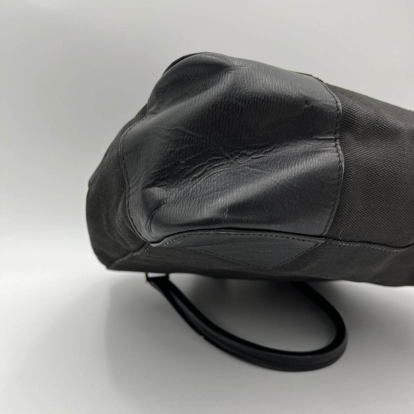 Gucci Black Canvas and Leather G Logo Handbag