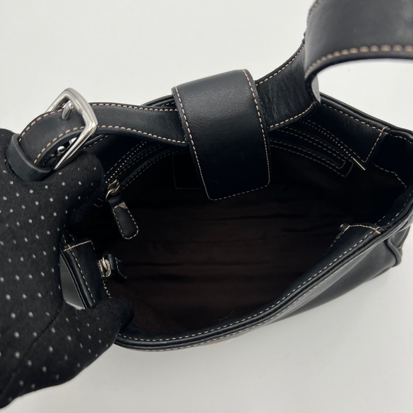 Coach Black Leather Hampton Shoulder Bag