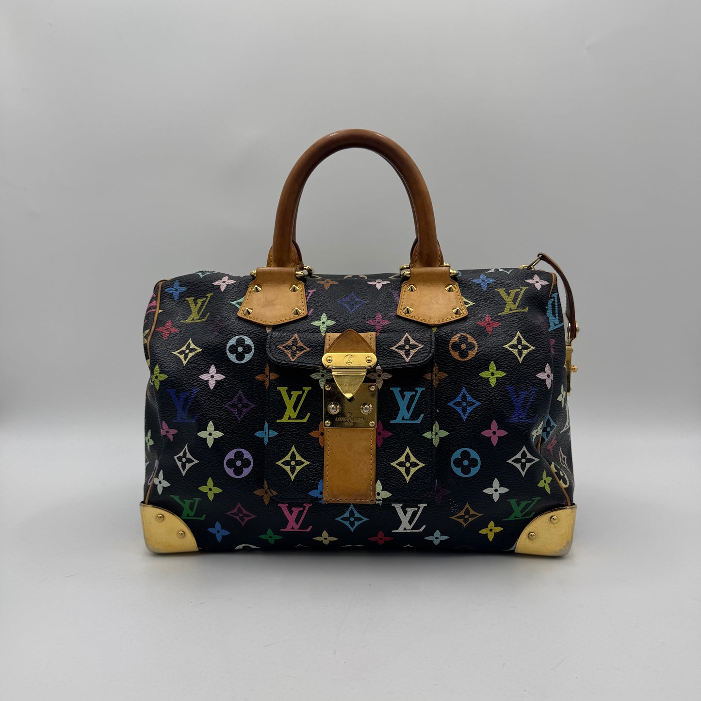 Louis Vuitton Takashi Murakami Black Multicolor Speedy 30