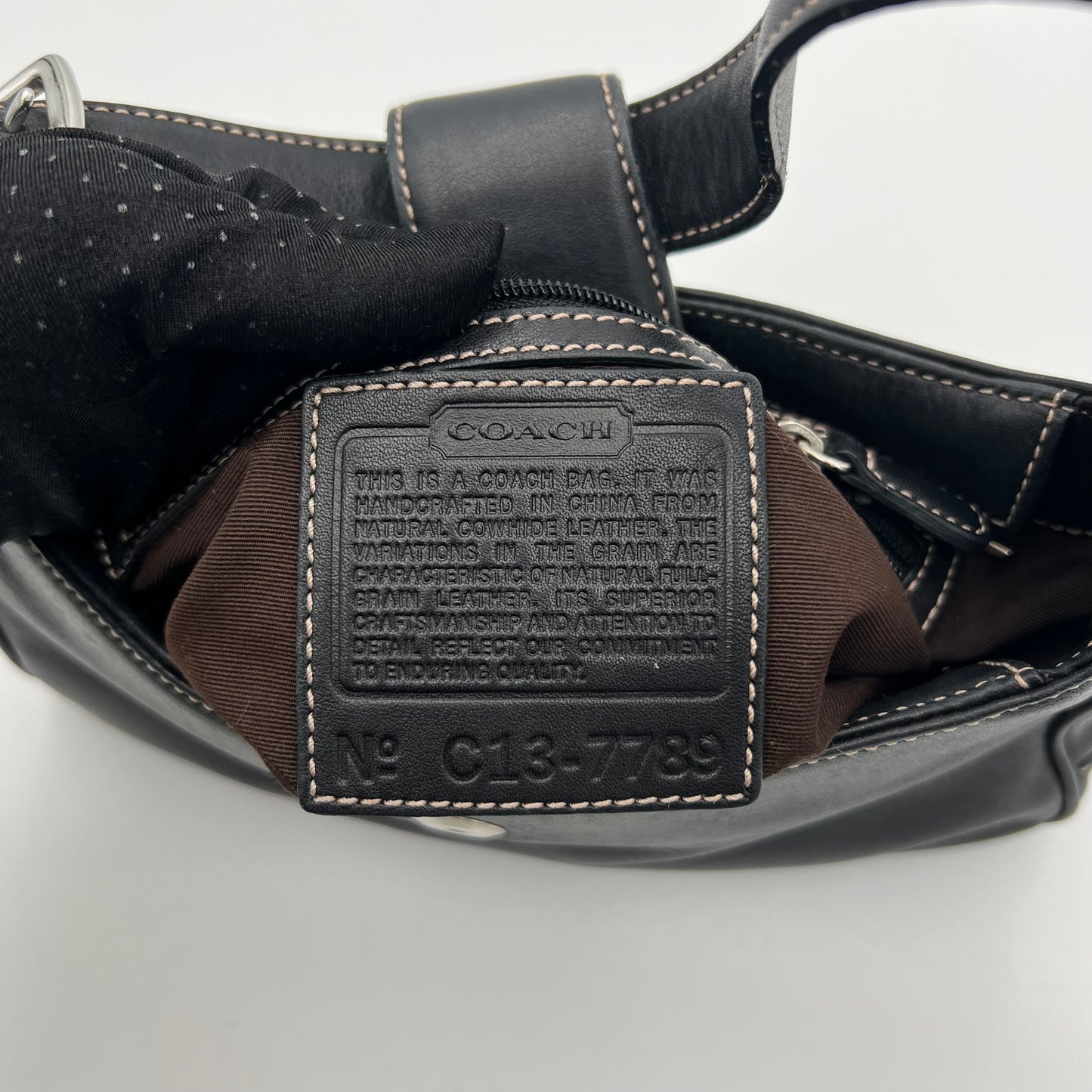 Coach Black Leather Hampton Shoulder Bag