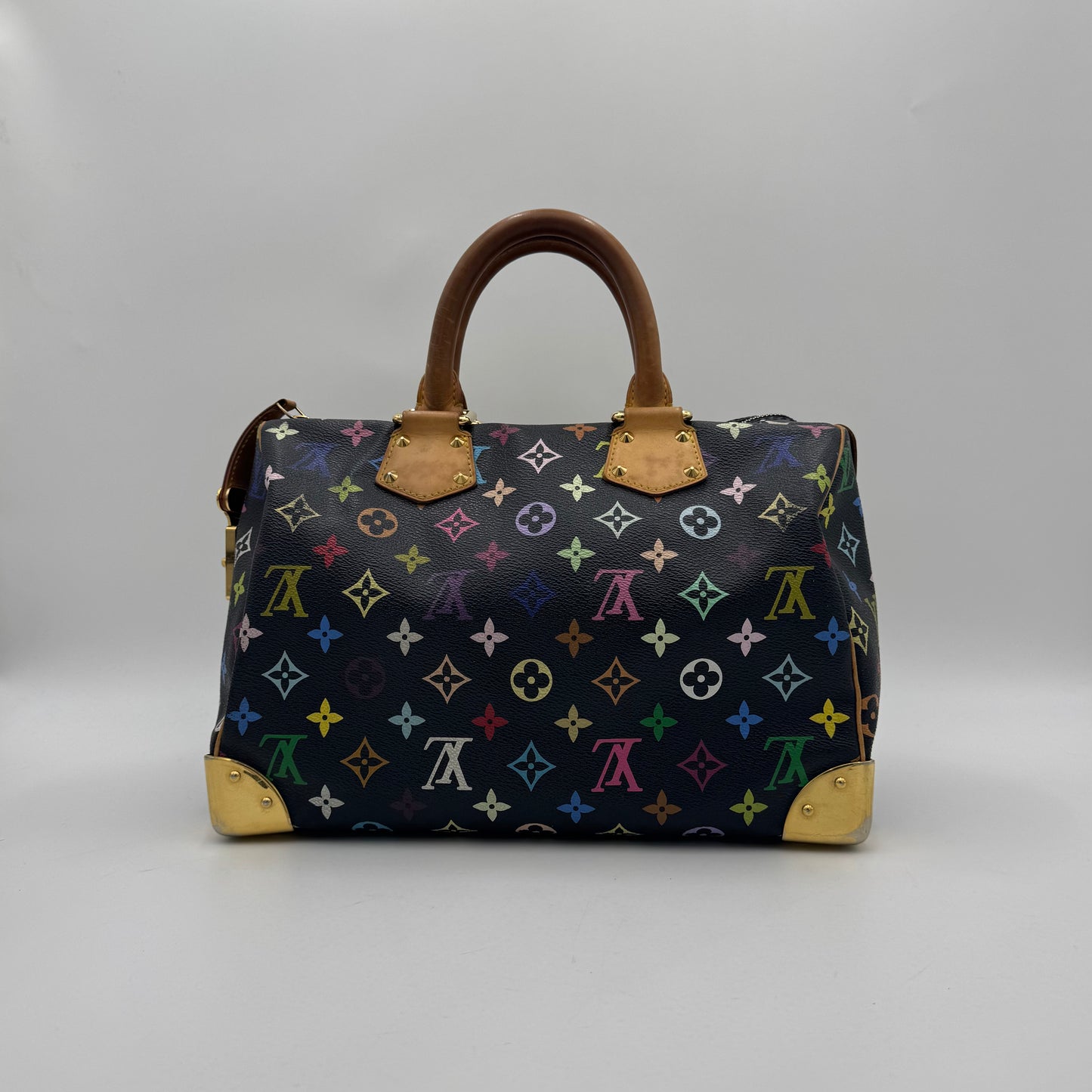 Louis Vuitton Takashi Murakami Black Multicolor Speedy 30