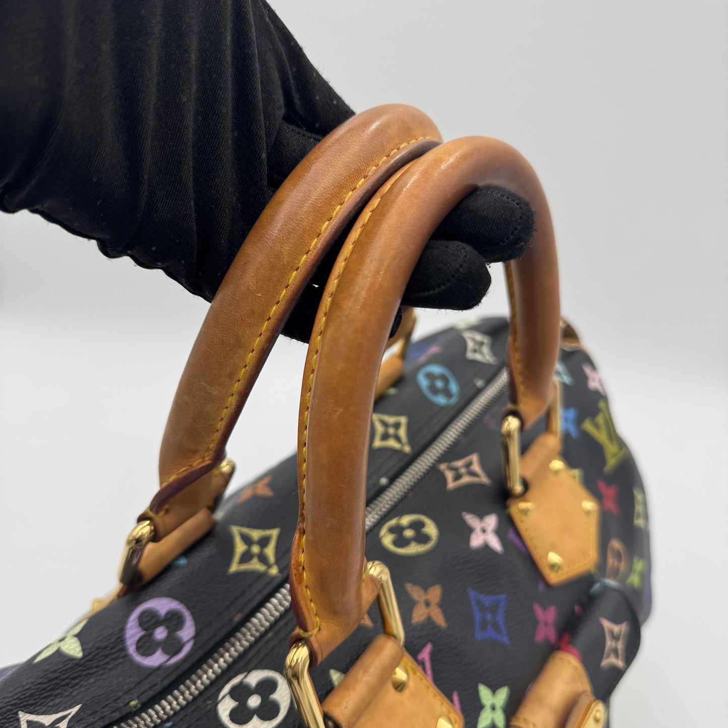 Louis Vuitton Takashi Murakami Black Multicolor Speedy 30