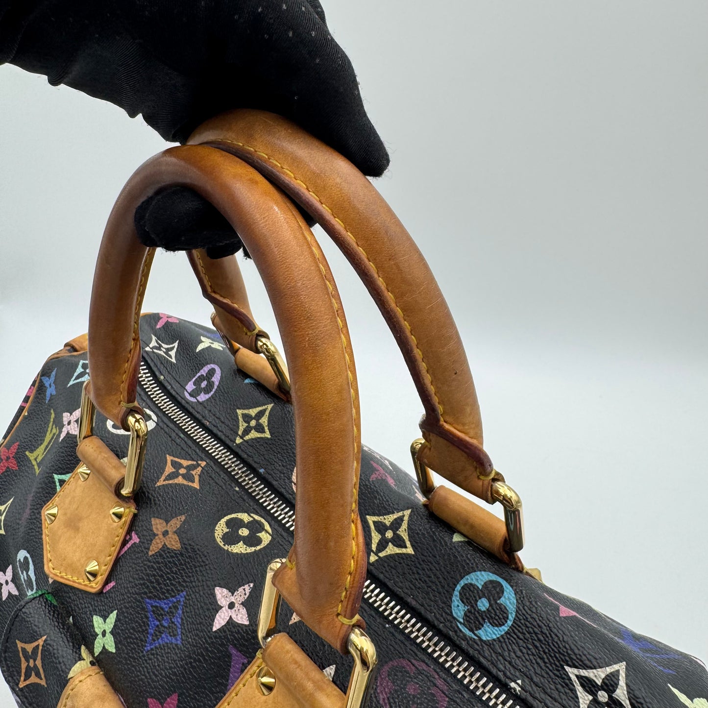 Louis Vuitton Takashi Murakami Black Multicolor Speedy 30