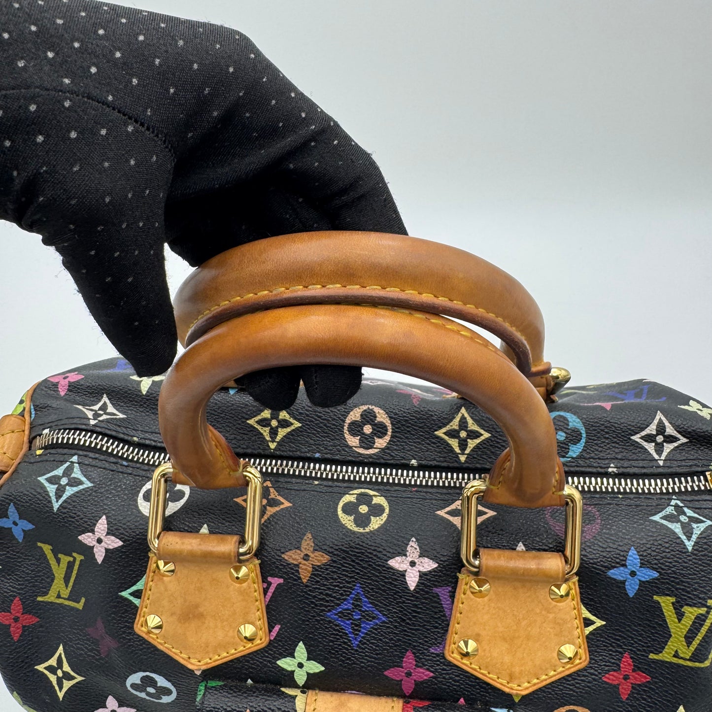 Louis Vuitton Takashi Murakami Black Multicolor Speedy 30