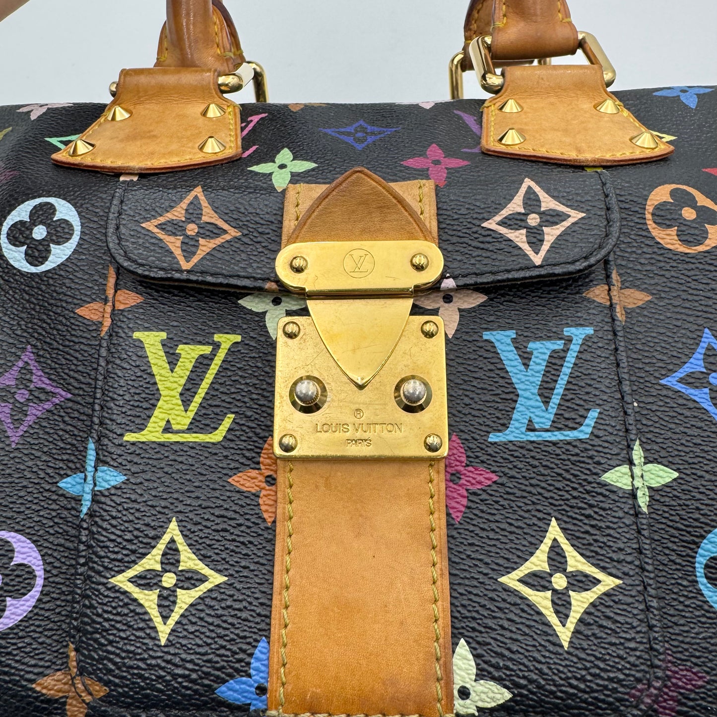 Louis Vuitton Takashi Murakami Black Multicolor Speedy 30