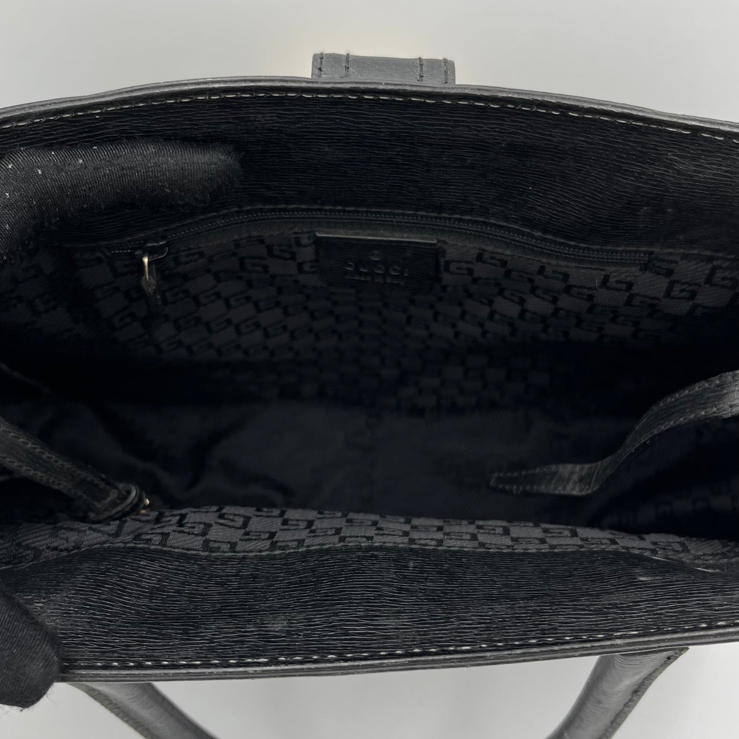 Gucci Black Canvas and Leather G Logo Handbag