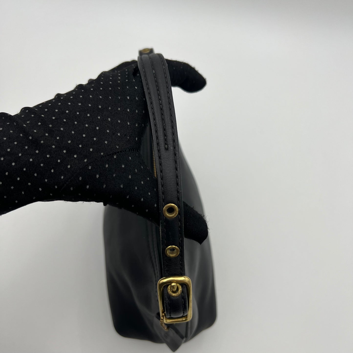 Coach Black Leather Small Legacy West Zip Hobo Bag GHW