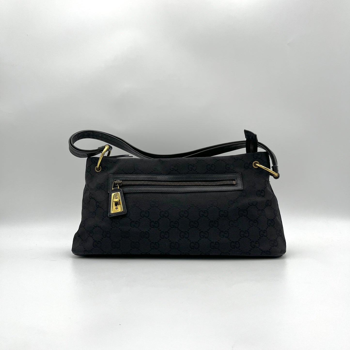 Gucci Black Monogram Canvas and Leather Ellington Shoulder Bag