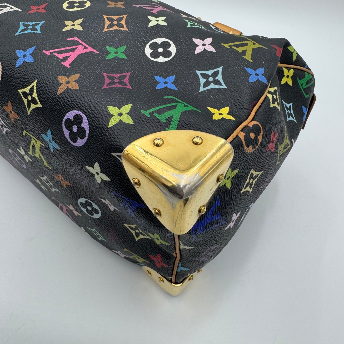 Louis Vuitton Takashi Murakami Black Multicolor Speedy 30