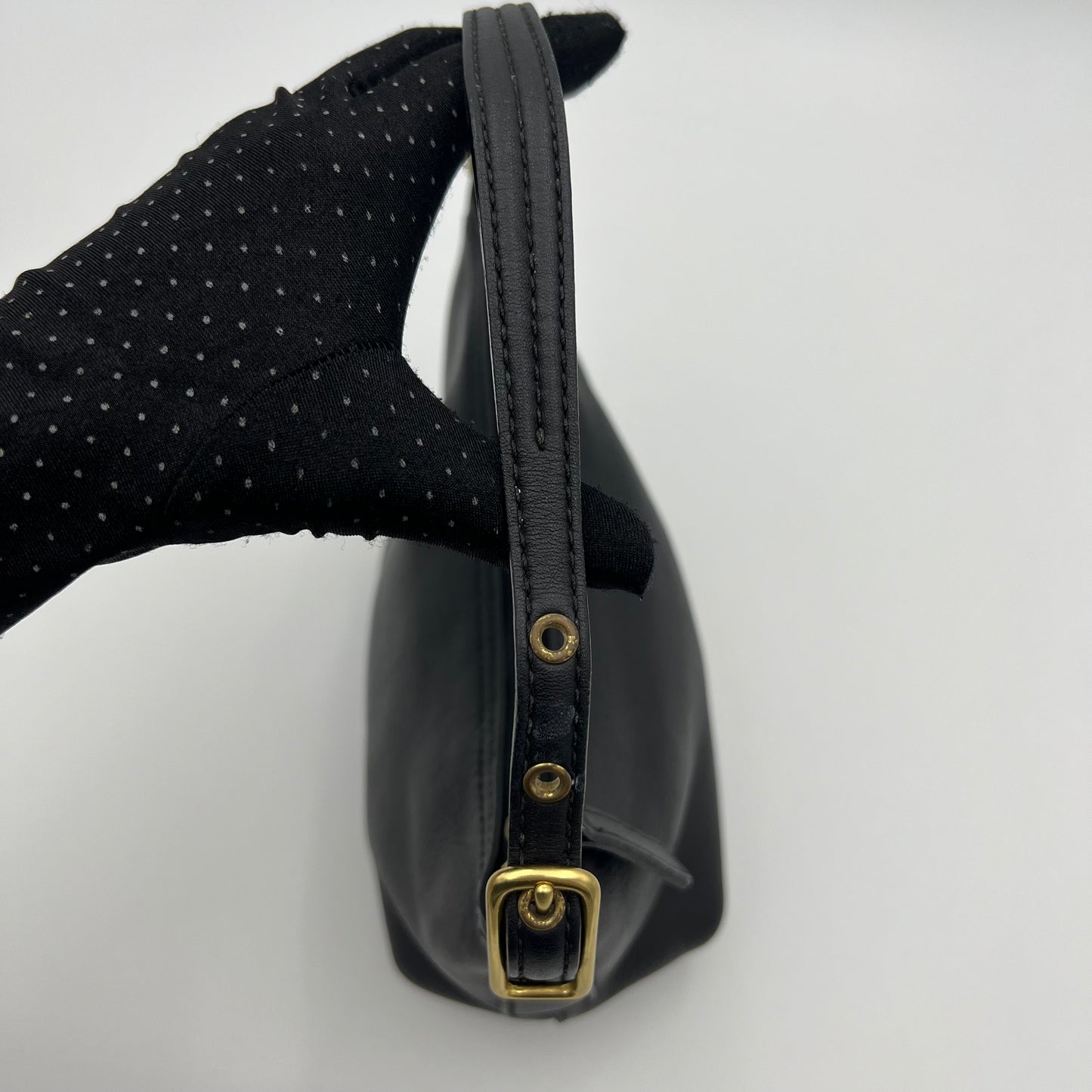 Coach Black Leather Small Legacy West Zip Hobo Bag GHW