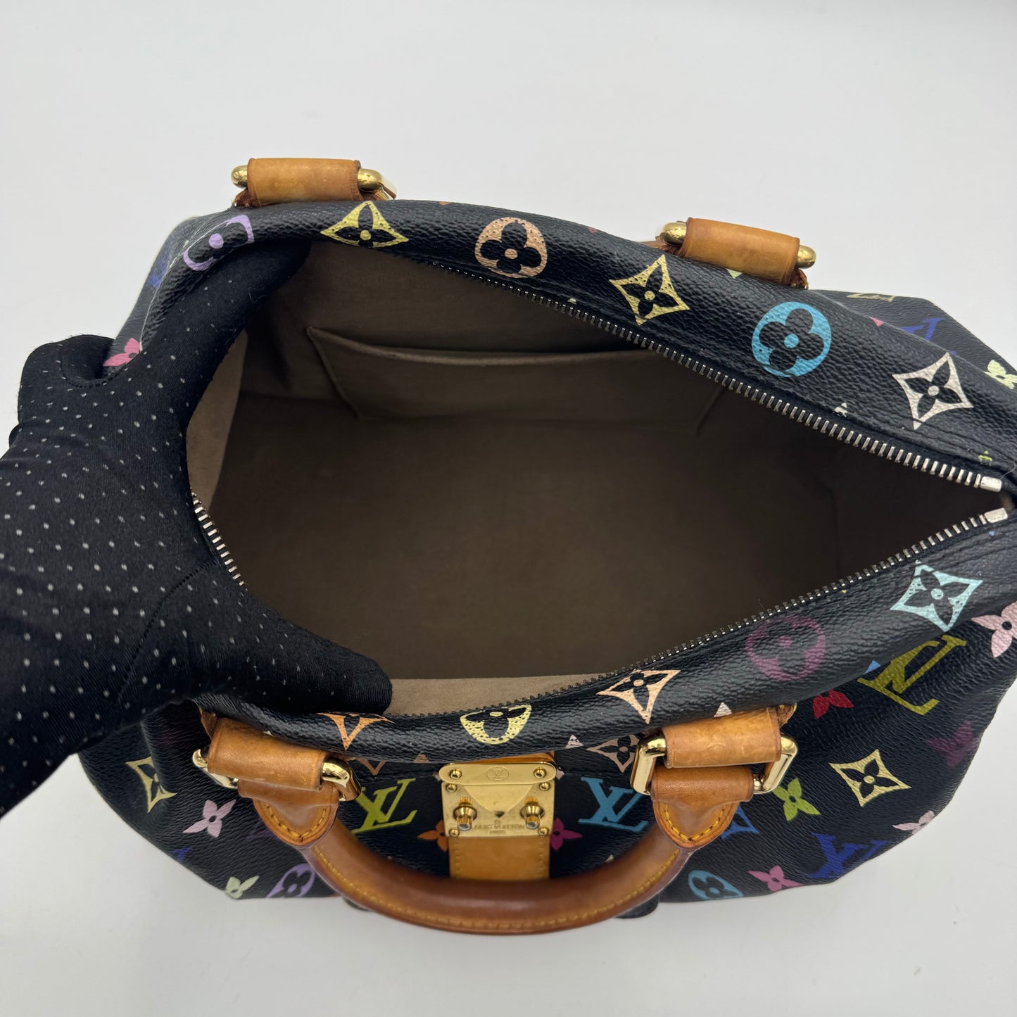 Louis Vuitton Takashi Murakami Black Multicolor Speedy 30