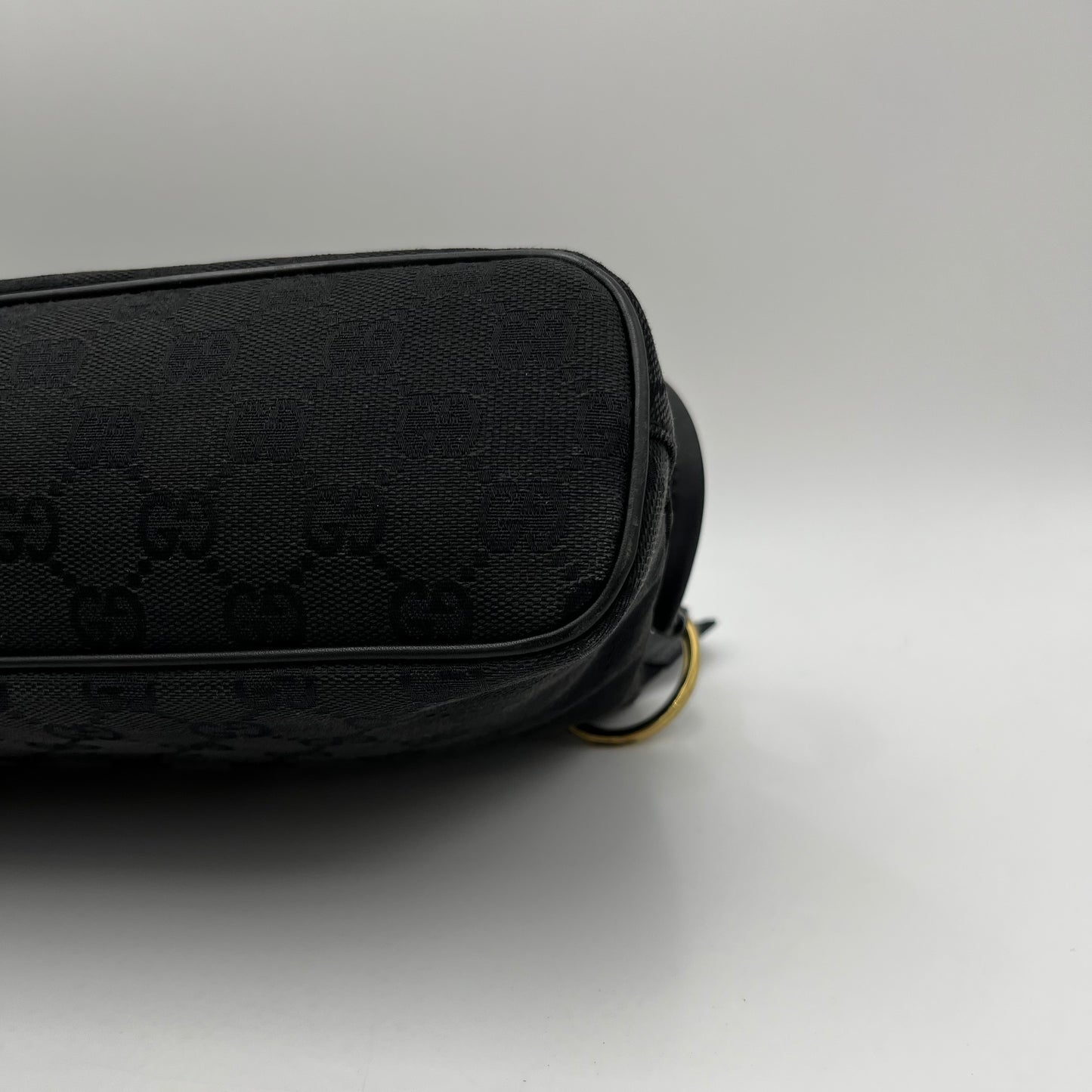 Gucci Black Monogram Canvas and Leather Ellington Shoulder Bag