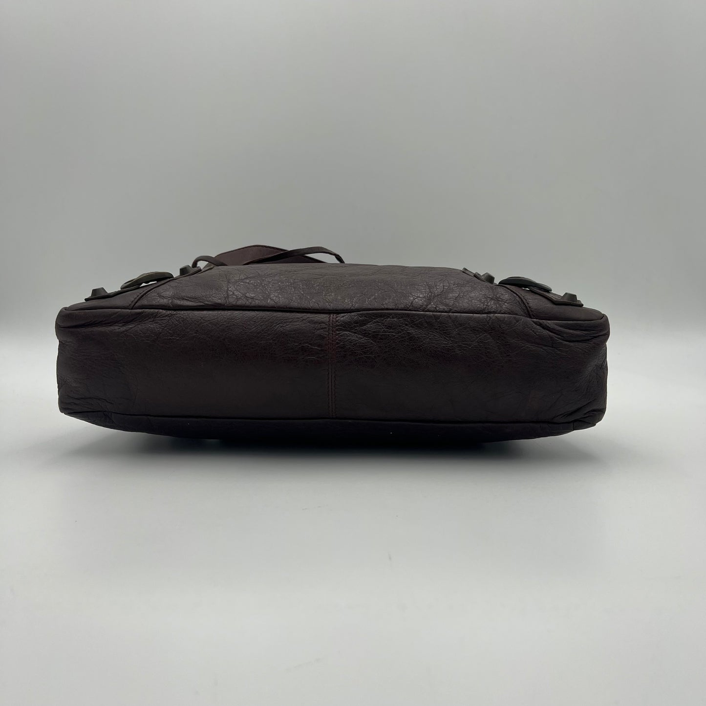 Balenciaga Dark Brown Leather Classic Town