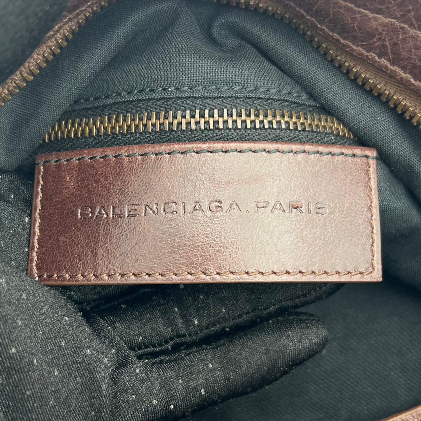 Balenciaga Dark Brown Leather Classic Town