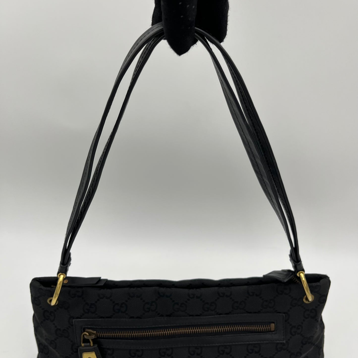 Gucci Black Monogram Canvas and Leather Ellington Shoulder Bag