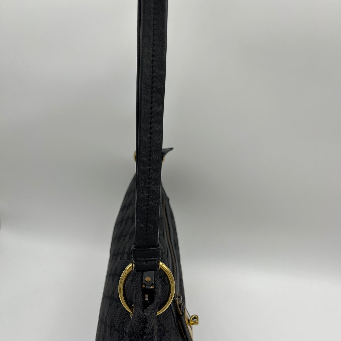 Gucci Black Monogram Canvas and Leather Ellington Shoulder Bag