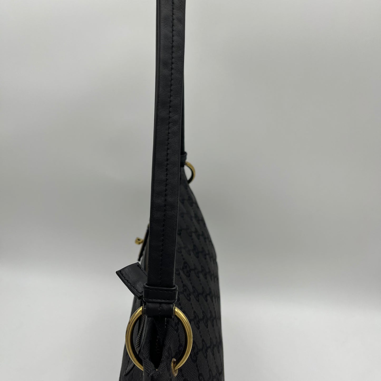 Gucci Black Monogram Canvas and Leather Ellington Shoulder Bag