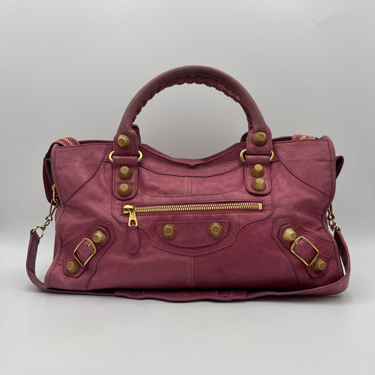 Balenciaga Pink Leather Giant 21 Part Time Bag GHW