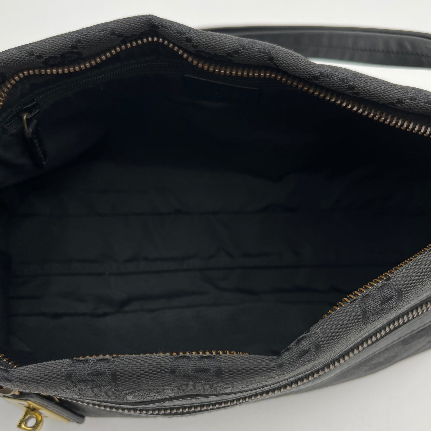 Gucci Black Monogram Canvas and Leather Ellington Shoulder Bag