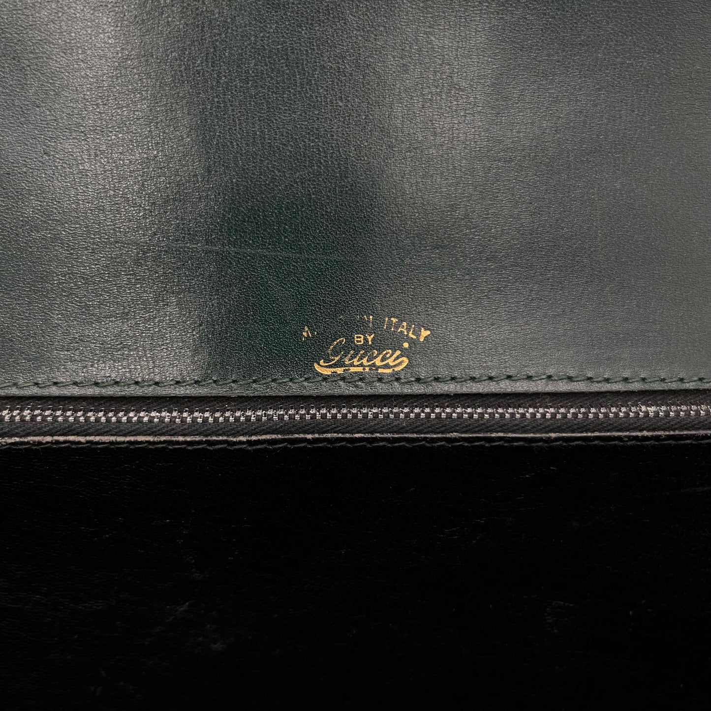 Gucci Vintage Green Suede and Leather Flap Box Shoulder Bag