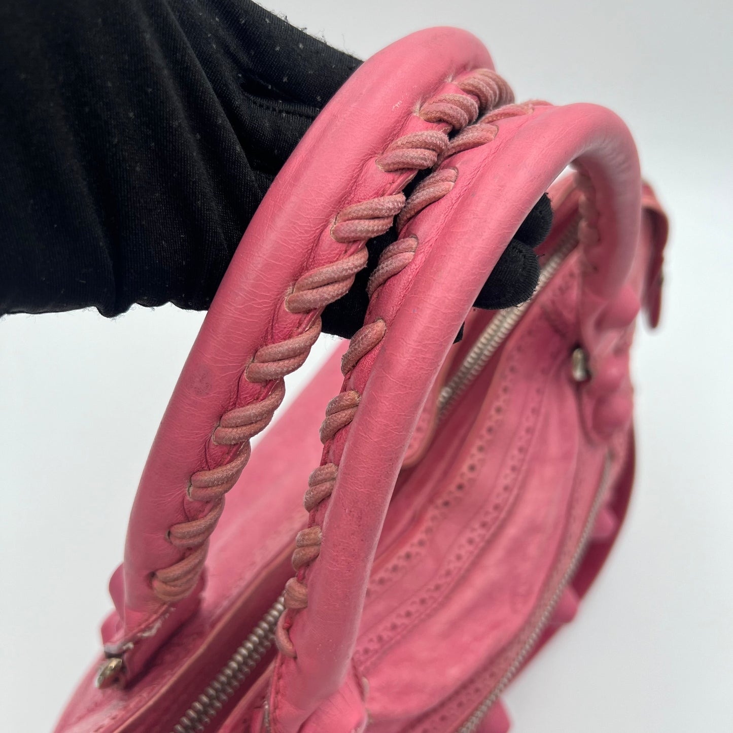 Balenciaga Pink Leather Giant Brogues City