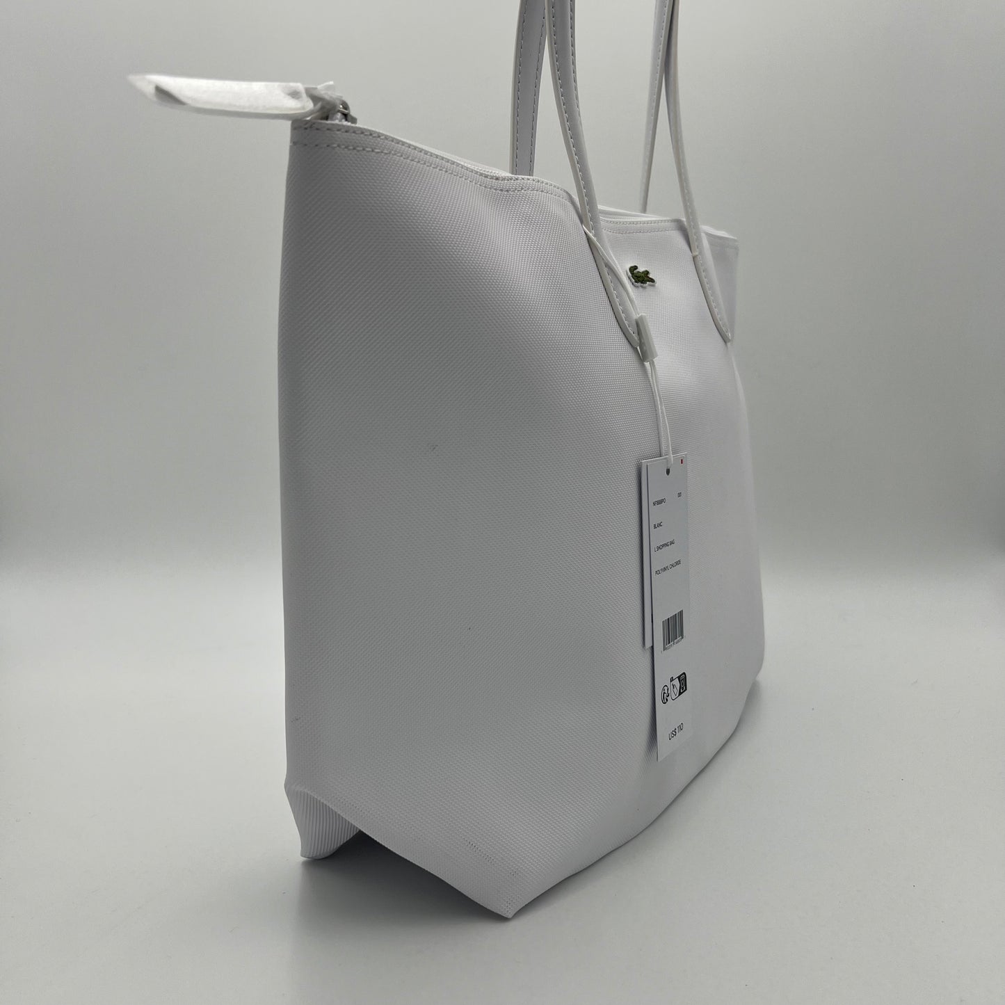 Lacoste White Shopping Tote Bag