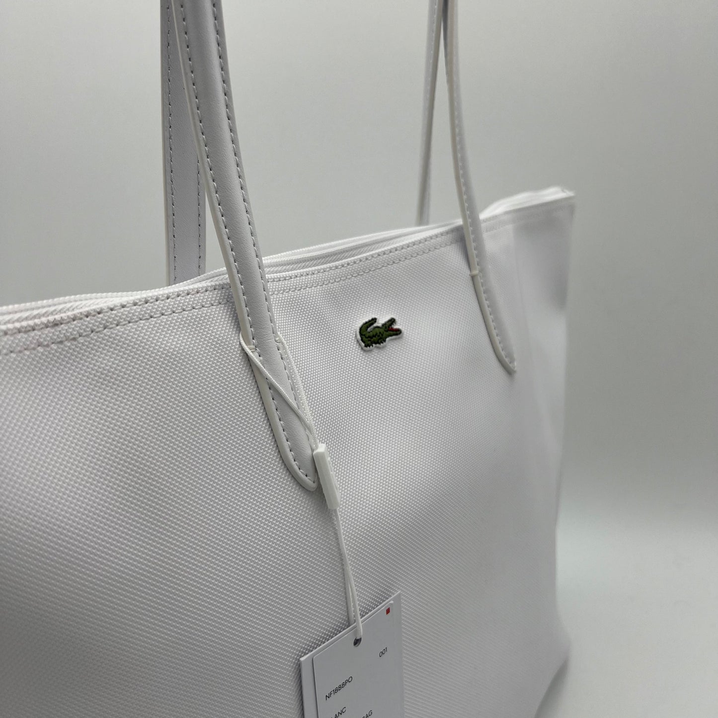 Lacoste White Shopping Tote Bag