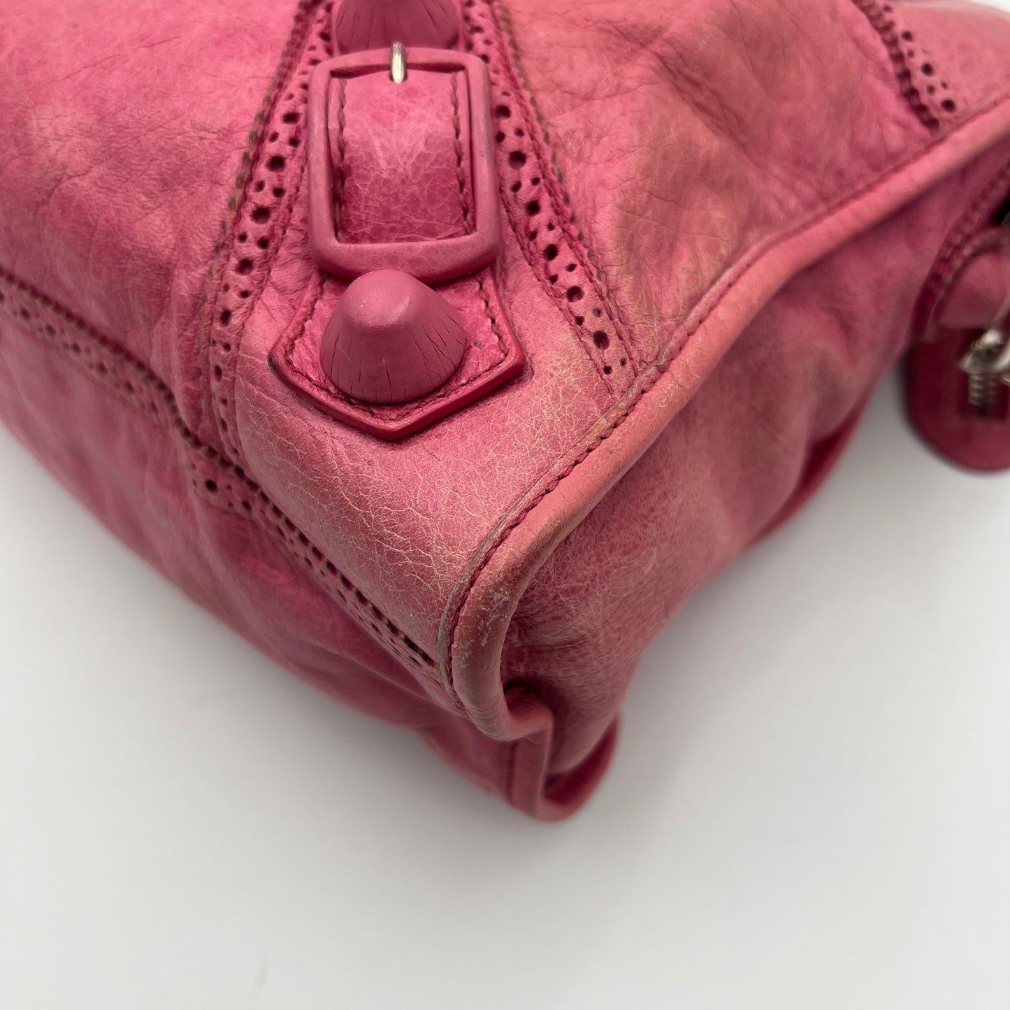 Balenciaga Pink Leather Giant Brogues City