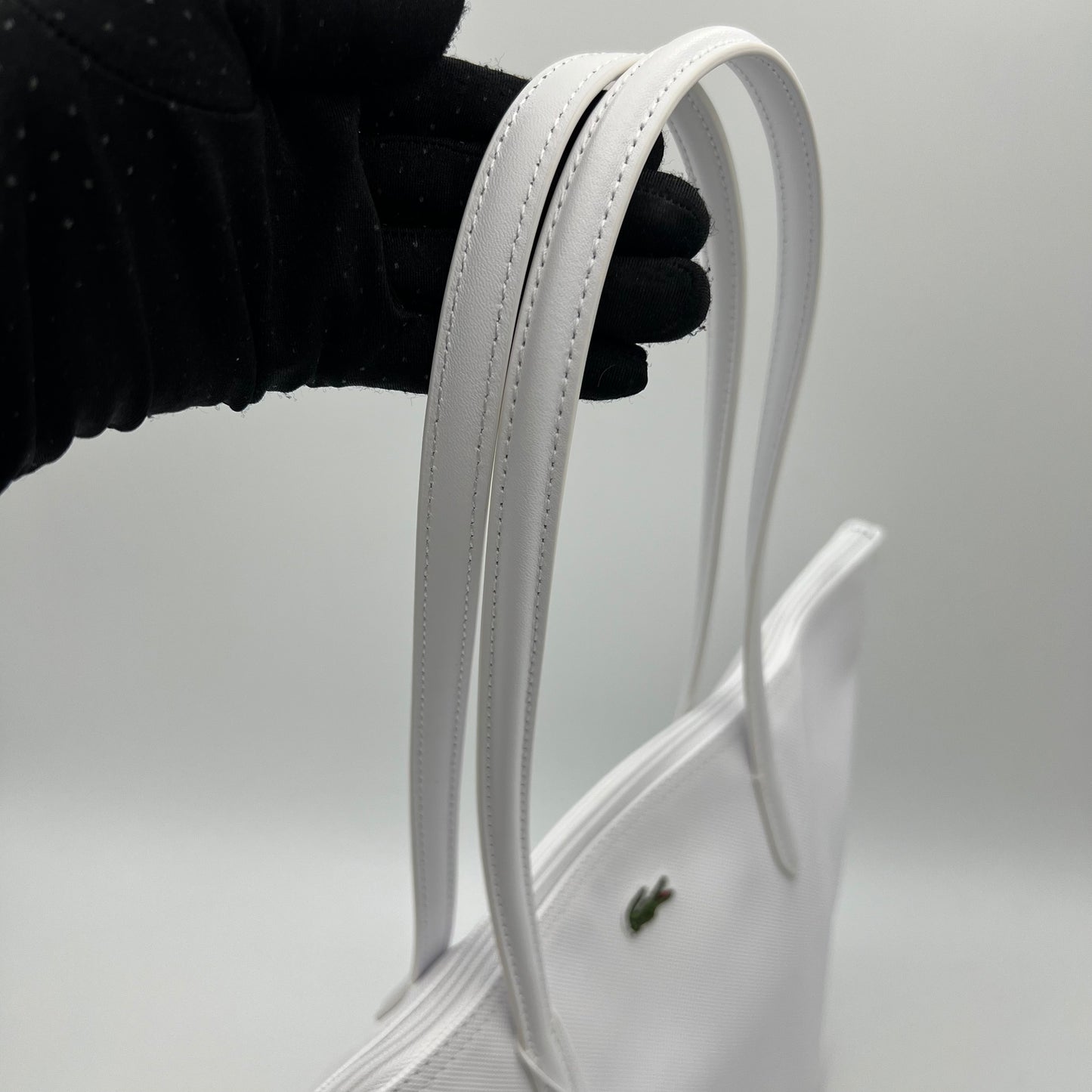 Lacoste White Shopping Tote Bag