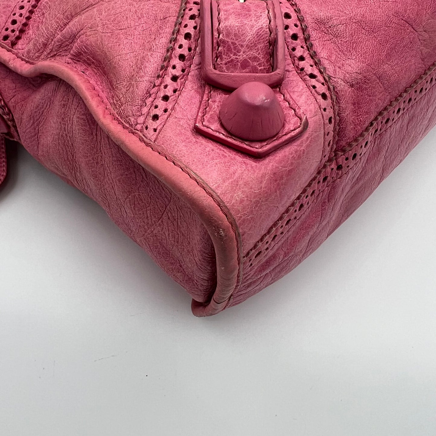 Balenciaga Pink Leather Giant Brogues City