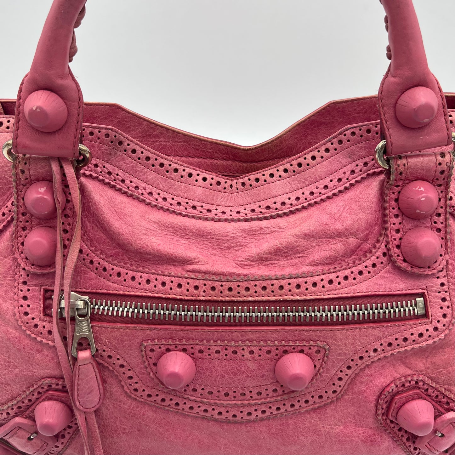 Balenciaga Pink Leather Giant Brogues City