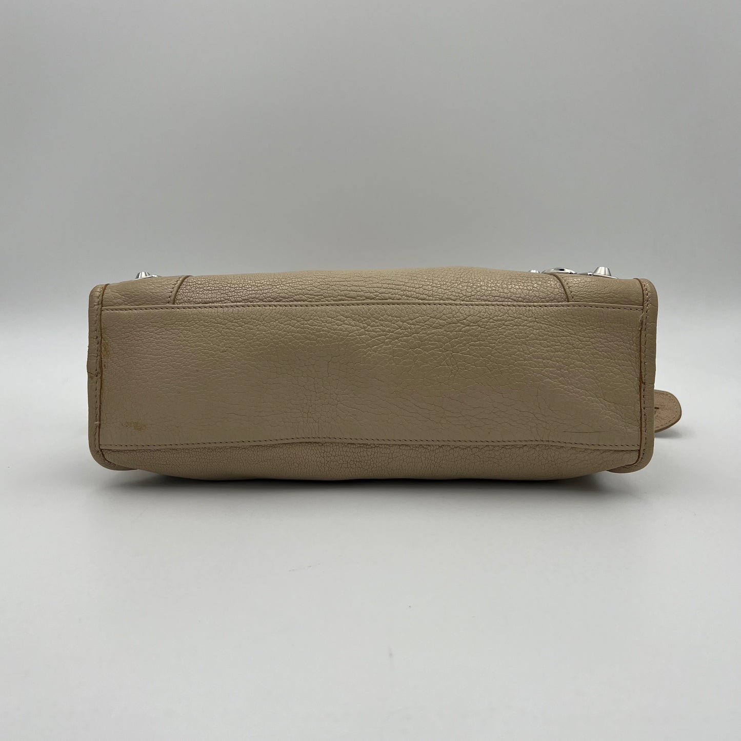 Balenciaga Beige Leather Metallic Edge Small City