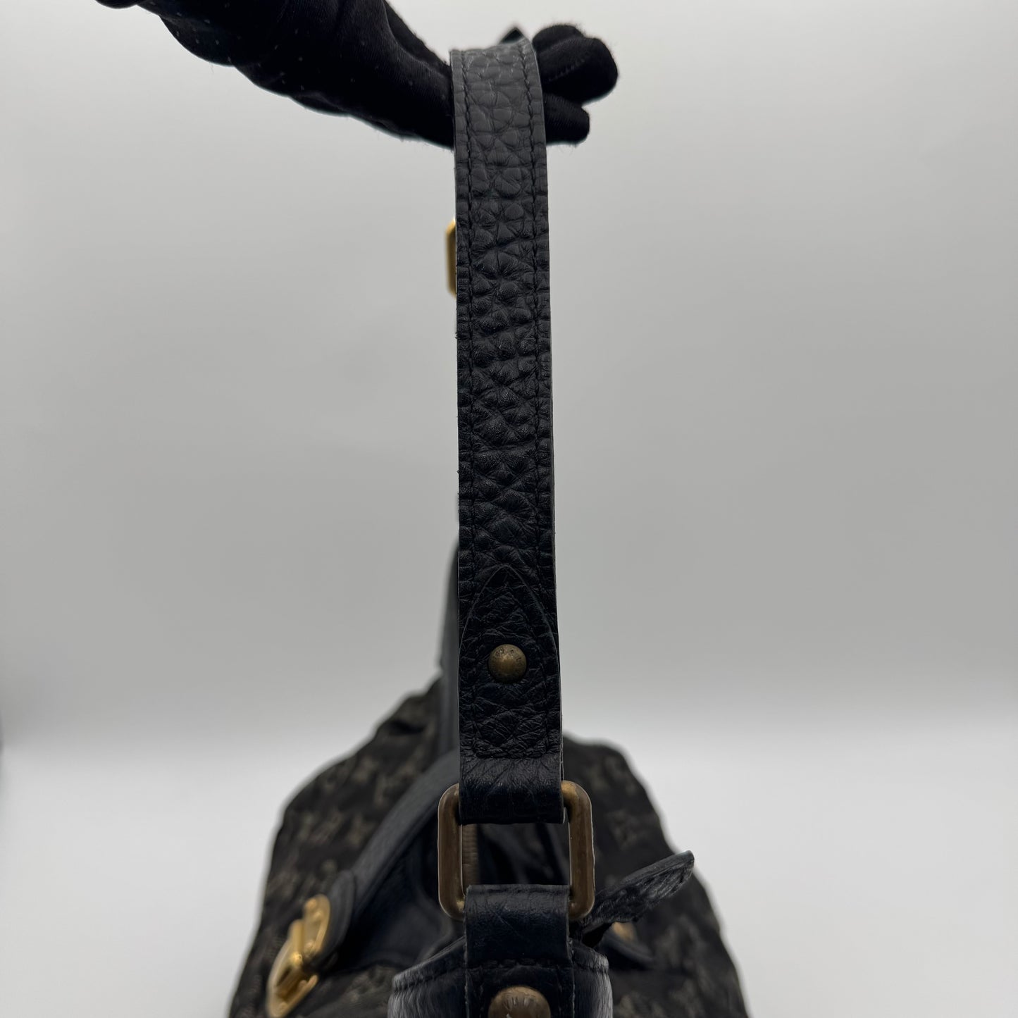 Louis Vuitton Black Monogram Denim Mahina XS Bag