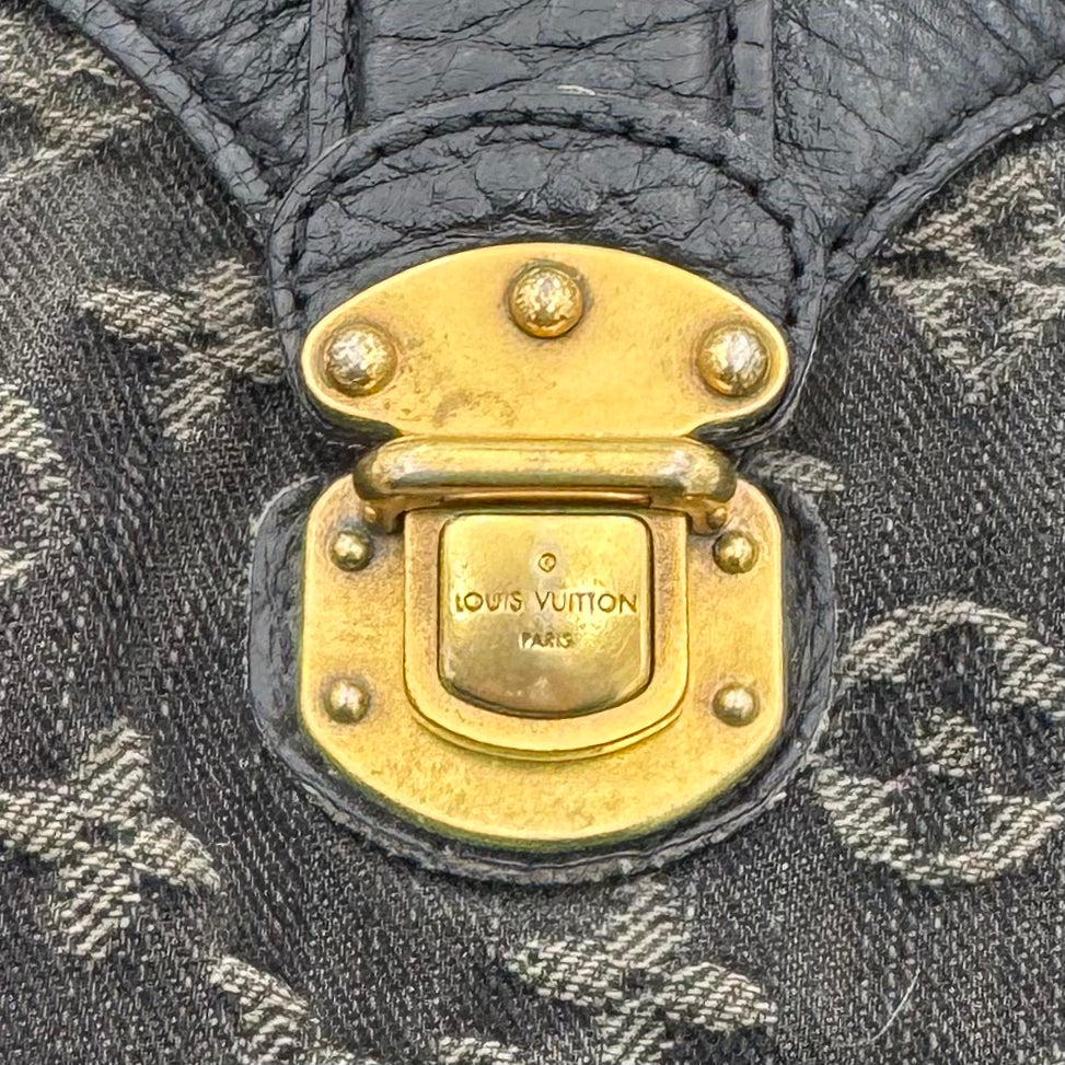 Louis Vuitton Black Monogram Denim Mahina XS Bag