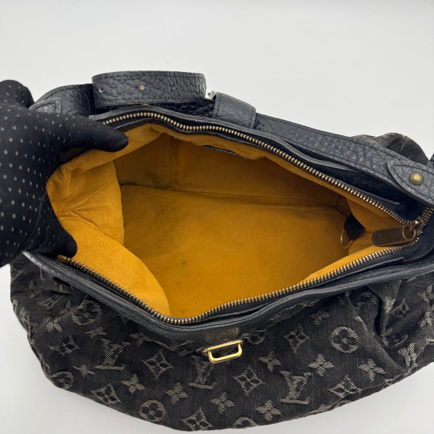 Louis Vuitton Black Monogram Denim Mahina XS Bag
