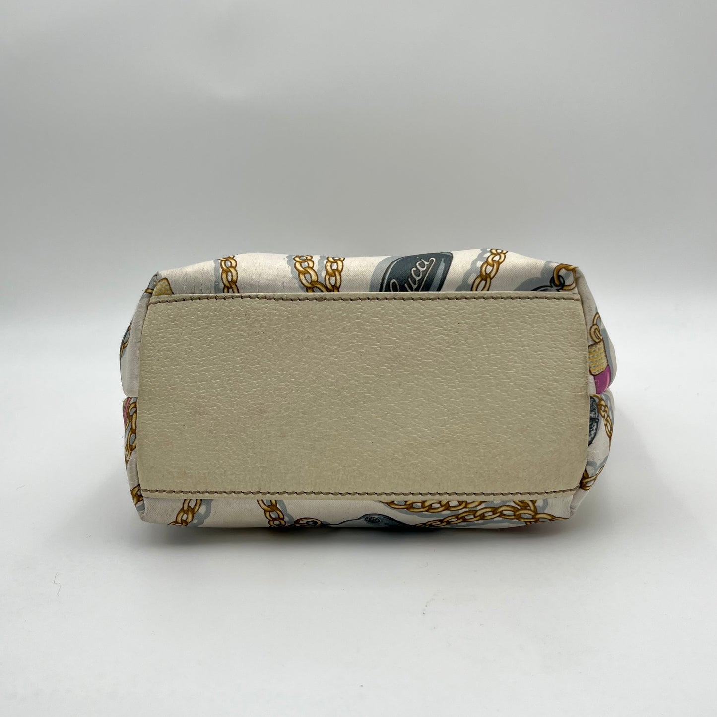 Gucci White Satin Charms Tote
