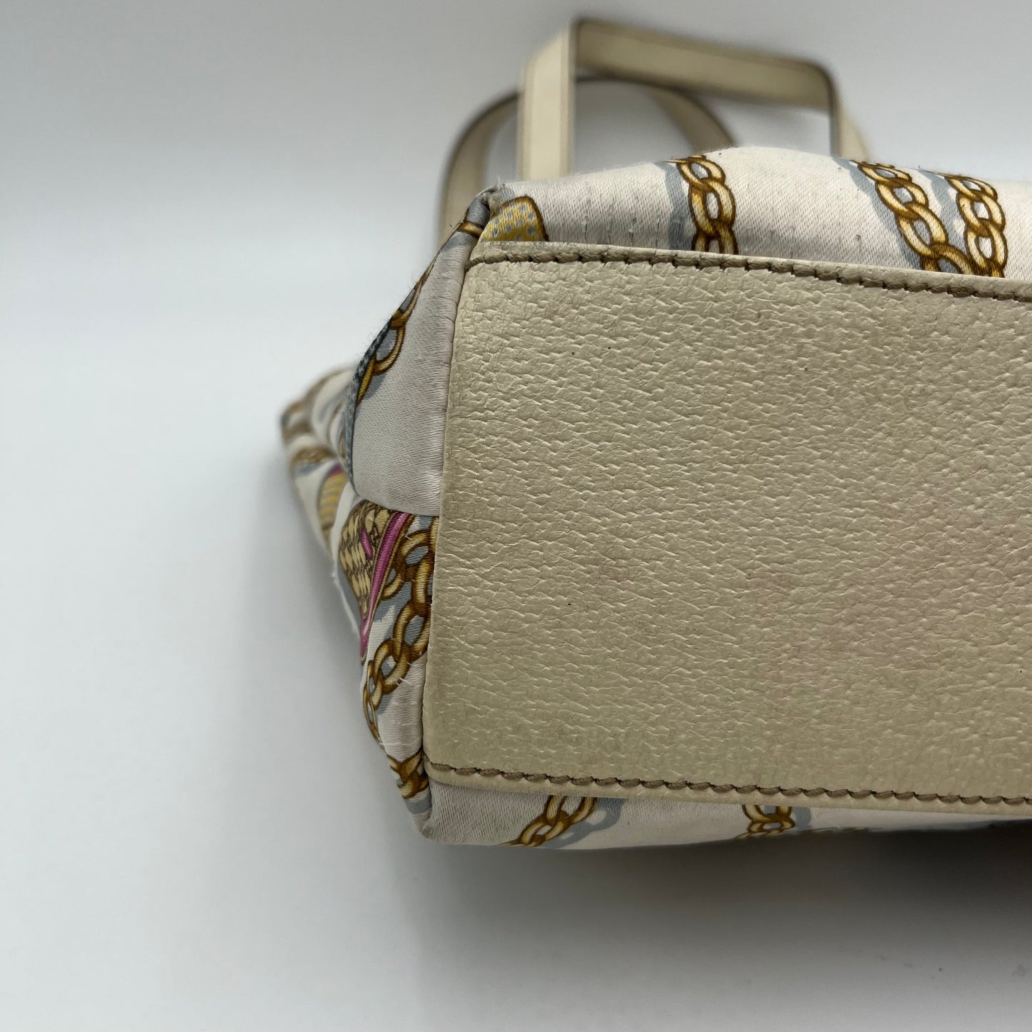 Gucci White Satin Charms Tote