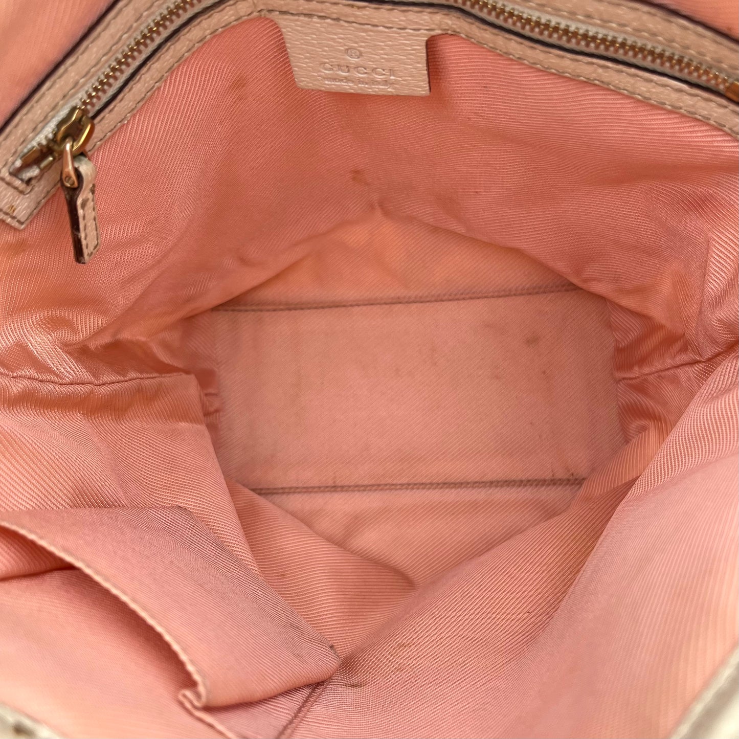 Gucci White Satin Charms Tote