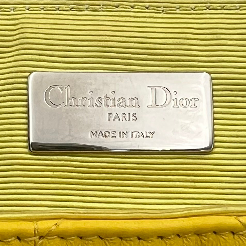 Christian Dior Yellow Lambskin Cannage Crystal Dragonfly Stardust Backpack