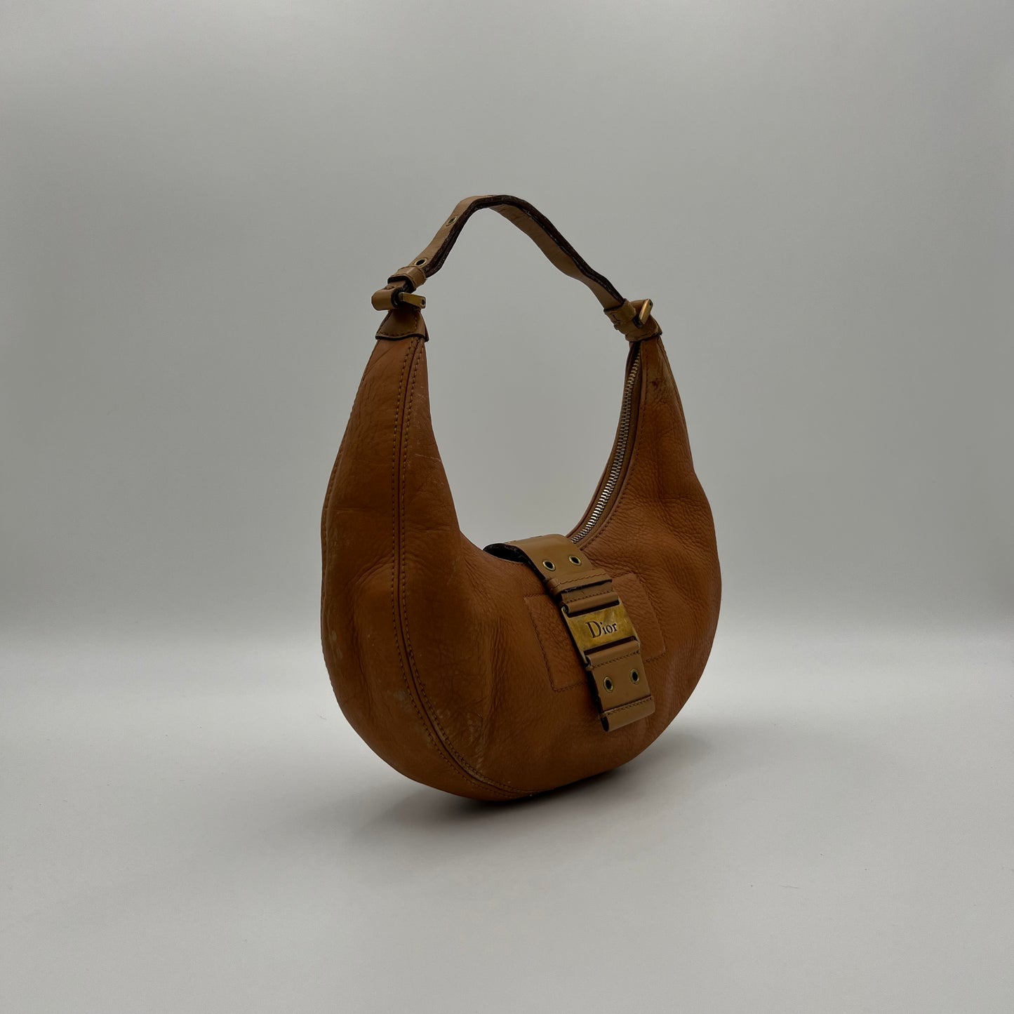 Christian Dior Brown Leather Street Chic Hobo Bag