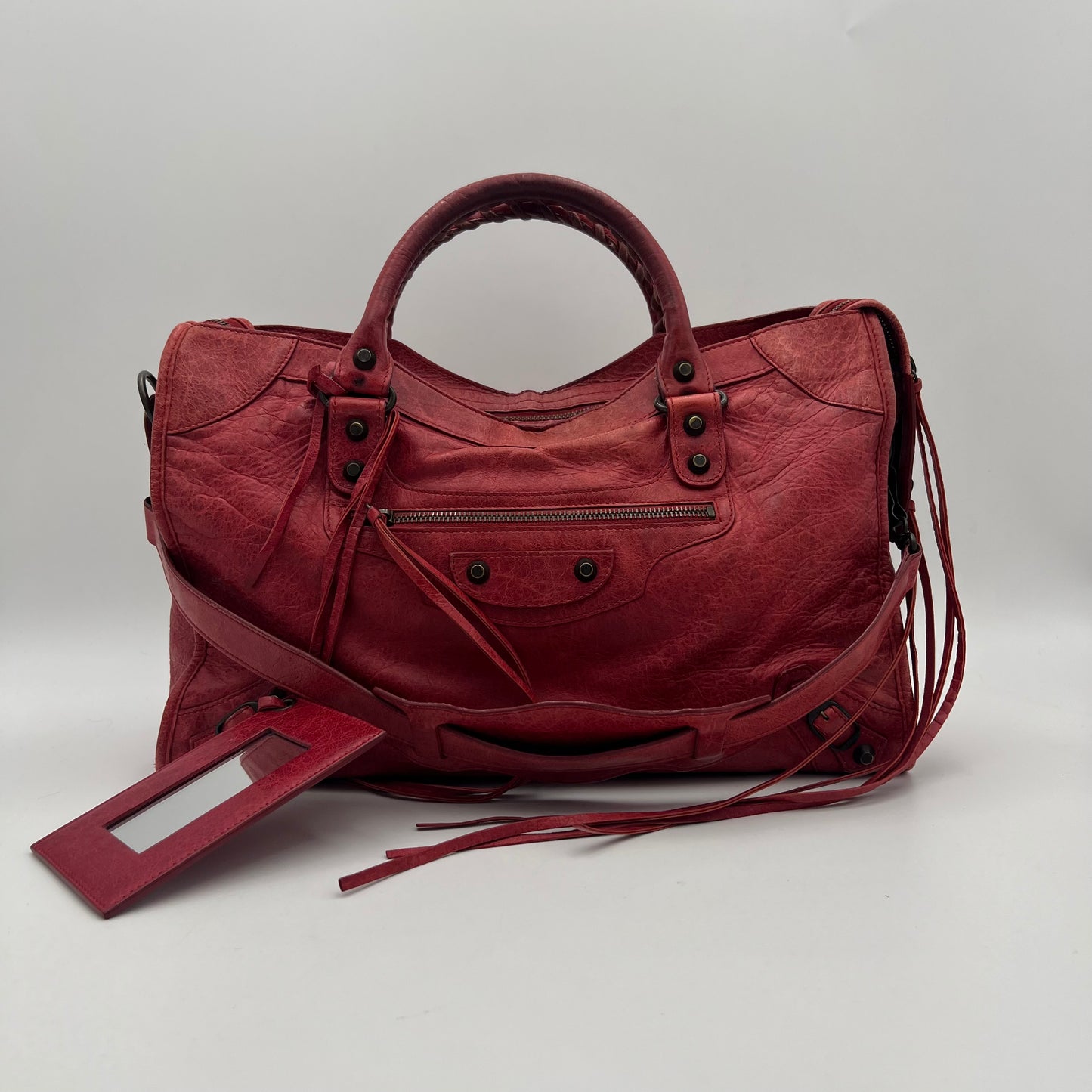Balenciaga Red Leather Classic City