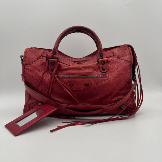 Balenciaga Red Leather Classic City