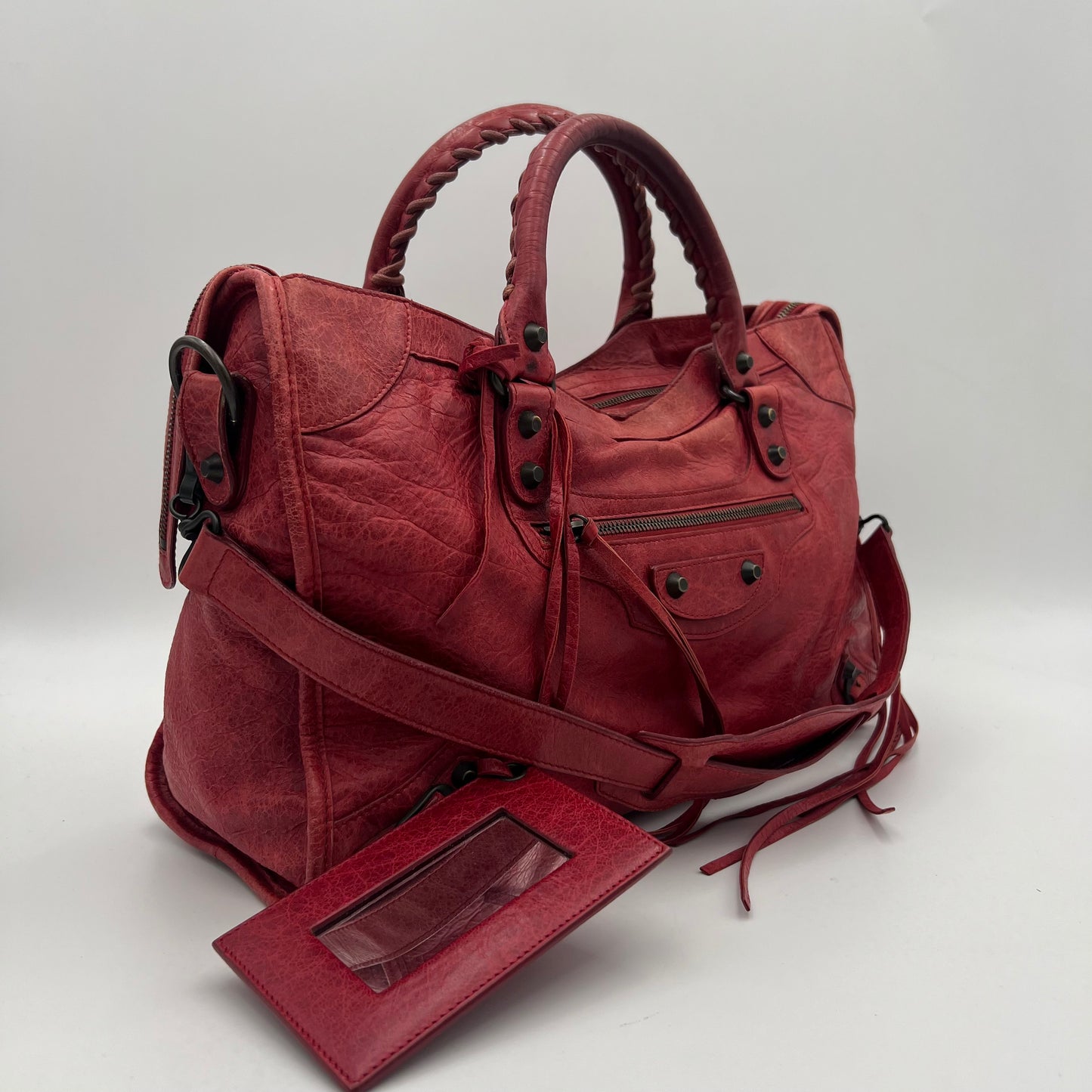 Balenciaga Red Leather Classic City